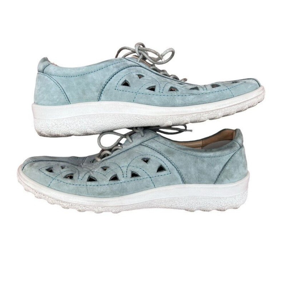 Hotter Comfort Concept Daytime Blue Suede Leather Shoes Womens Size 9.5